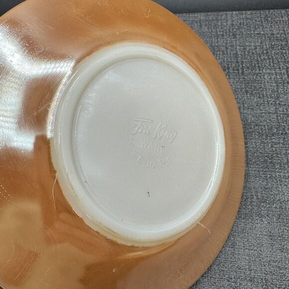 Fire King Peach Lustre Laurel Lot 4 Saucer Plates Anchor Hocking USA Vtg 1950s - Picture 10 of 12